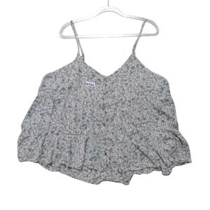 Wild‎ Jasmine Tank Top Woman 3XL Green Layered Floral Boho Peasant Cottage